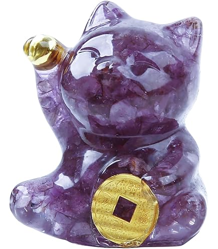 アメジスト 猫の置物 レトロ ねこの彫り物 天然石 狛犬 ビンテージ アメジスト 猫の置物 レトロ ねこの彫り物 天然石 狛犬