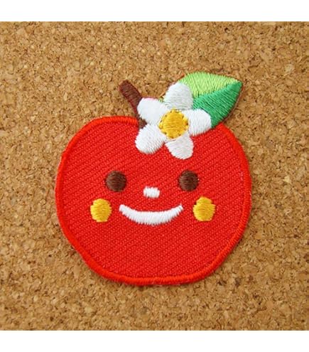 お名前ワッペン『りんご総刺繍』 お名前ワッペン『りんご総刺繍』