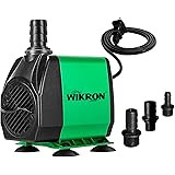 WIKRON ABS 水中ポンプ 24W 吐出量3000L/H 調整可能 最大揚程3M 2 M 電源 コード付き IPX8防水仕様 静音設計 循環ポンプ 給水・排水ポンプ 水族館給水 水槽水循環 ブラック