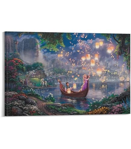 Amazon.co.jp: 油絵 西洋絵画 塔の上のラプンツェル アートパネル 現代