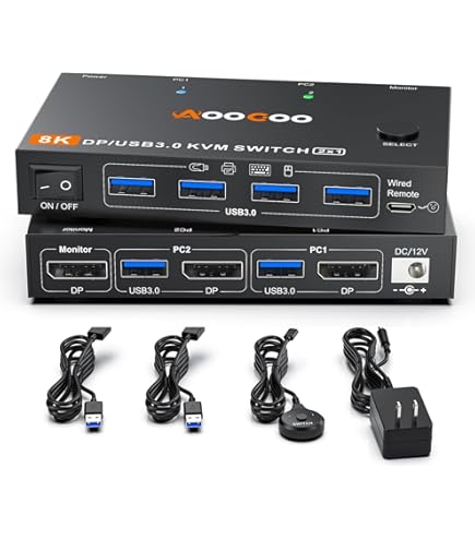 Amazon.co.jp: HDMI KVM スイッチ 2 台のコンピューター 2 台の