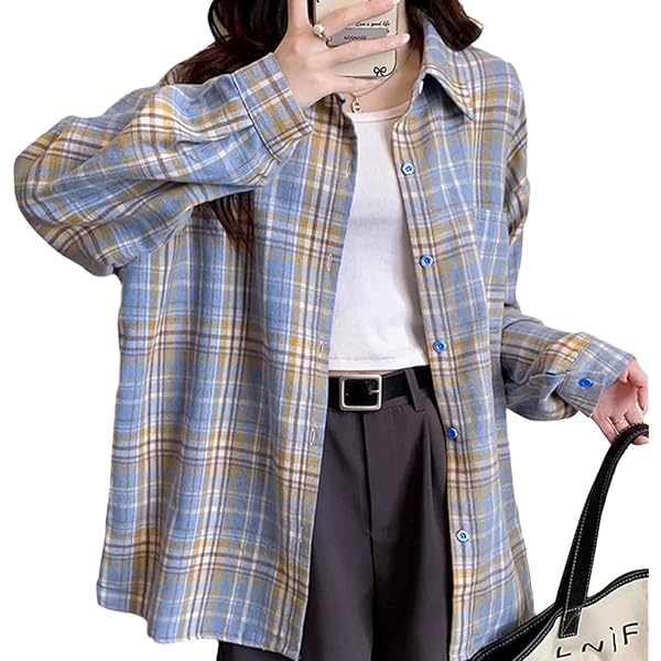 Amazon.co.jp: チェックシャツ レディース ギンガムチェックシャツ 赤