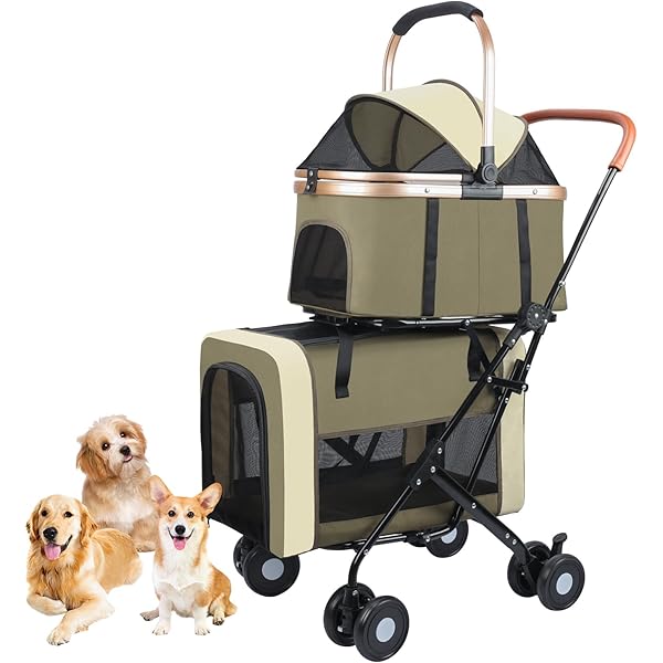 Amazon.co.jp: 2段式 ペットカート 分離 座面 多頭 小型犬 中型