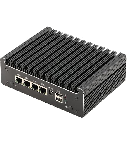 HUNSN Mini PC Firewall Appliance Barebone - Intel U300, 6x 2.5GbE, HDMI, DP, Ohne RAM/SSD/OS