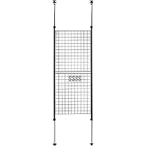 【色: ブラック】山善 突っ張り パーテーション ワイヤータイプ 幅60×奥行5