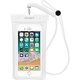 Auwet iPhone Android 対応 スマホ防水ケース フローティング構造 ストラップ付き 指紋/顔認証可 IPX8 (白)