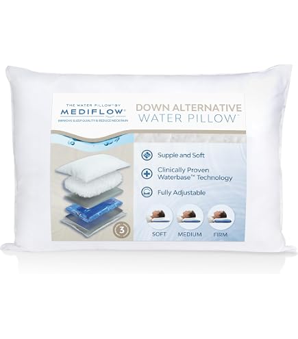 Mediflow Fibre Water Pillow - Sleeping Bed Pillow for Neck Pain Relief