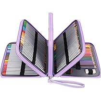 Amazon | Sumnacon 202本入り PU 色鉛筆ケース 大容量 ペン