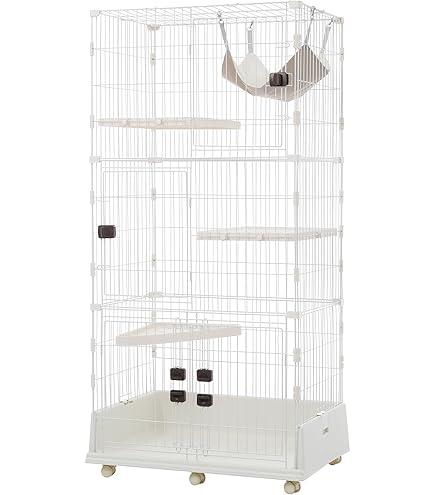 Amazon.co.jp: Purlove 猫 ケージ キャットケージ 3段 ペットケージ