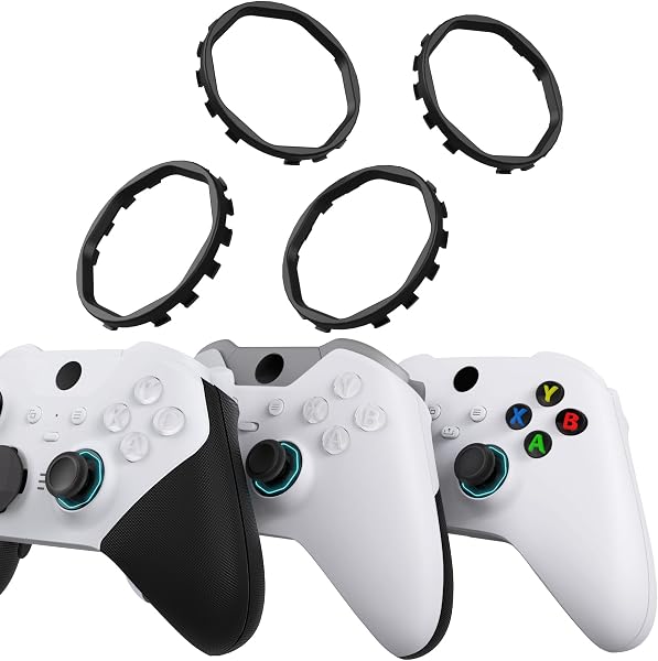 eXtremeRateのxbox elite series 2 core、elite series 2、xbox eliteに対応用再設計された交換八角ゲートスティックアクセントリング、xbox series X/Sコントローラーに対応するeXtremeRate ASRバージョンシェル向け交換リング【ブラック】 - 1