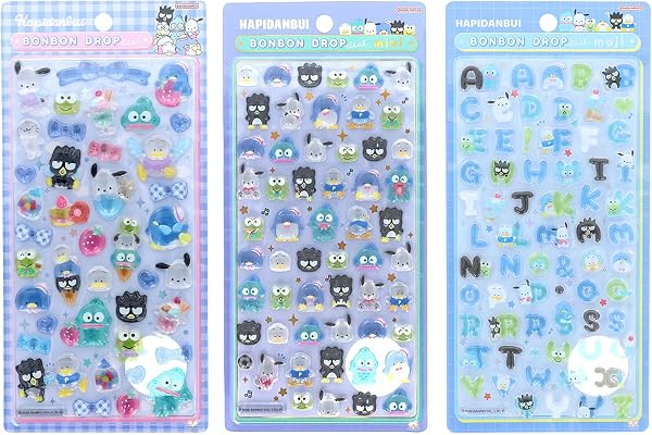 サンリオ(SANRIO) ボンボンドロップシール はぴだんぶい 3種類セット (レギュラー、ミニ、もじ) 168335