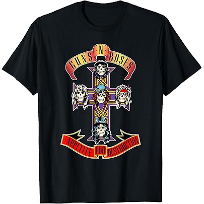 Amazon | Guns N' Roses 公式ヴィンテージクロス Tシャツ | Tシャツ