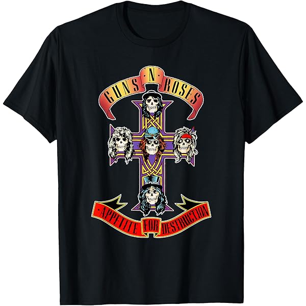 Amazon | Guns N' Roses 公式ヴィンテージクロス Tシャツ | Tシャツ