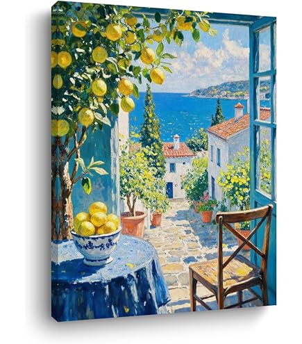 Amazon.co.jp: UTOP-art イタリア都市景観抽象壁アート作品:地中海都市