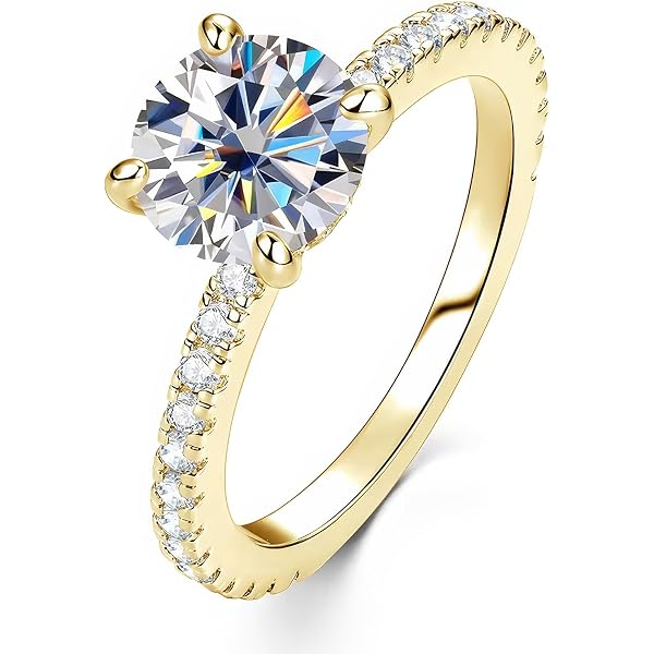 Amazon | [ICEVIA] モアサナイト 1カラットリング 6.5mm 超大粒 指輪 7 