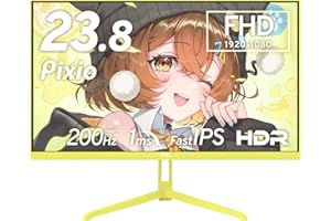Pixio PX248 Wave Yellow ゲーミングモニター イエロー 23.8インチ 200Hz FHD スピーカー内蔵 2年保証 30日間返品保証