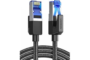 UGREEN CAT 8 Ethernet Cable 40Gbps 2000MHz High Speed F/FTP POE RJ45 LAN Braided Network Cord Compatible with Xbox One Switch PS5 PS4 WiFi Extender Router Modem Patch Panel 3M