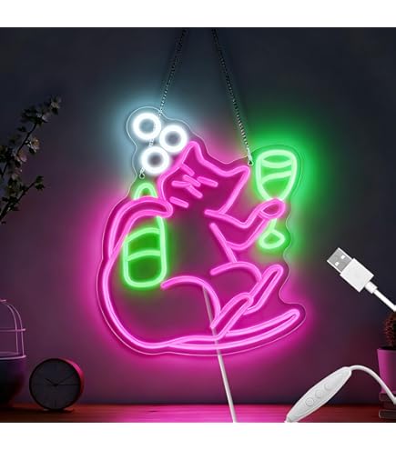 Amazon.co.jp: パンサーピンクネオンサイン、クールなアニメLEDネオン