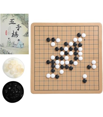 Dual-Side Wooden Go Board - 13x13 & 9x9 Grids For Beginners, MDF Core
