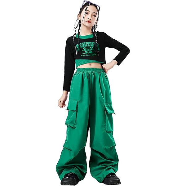 Amazon.co.jp: [TRVELBETT] キッズ ダンス ダンス衣装 セットアップ