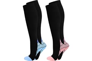 2 Pairs Compression Socks/Stockings for Men & Women,Support Socks Compression Stockings for Running, Swelling, Nurse, Flight, Nurses,Edema