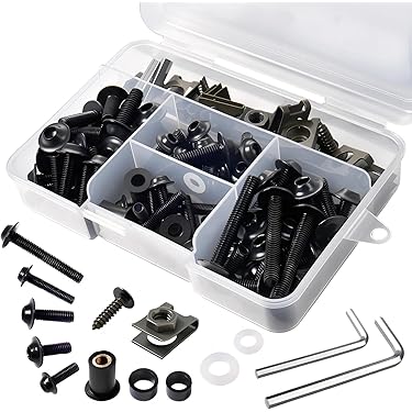 Amazon.co.jp: オートバイフェアリングボルトナットキットネジカウルに適合するスズキ GSR 400 GSR 600 V-Strom DL  1000/650 GSX S750 SV 650 GSXS 1000用 車体留め具(銀) : 車＆バイク モトスクリューセット For GL1200L GL1500 オートバイ用 風防フェアリングカウル 風防ネジ ボルトキット 5MMナッ