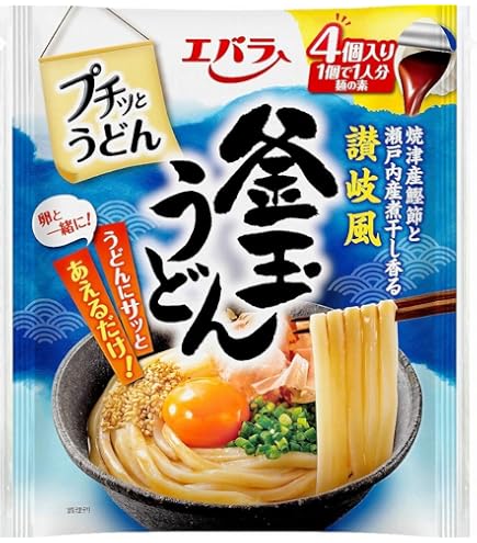 Amazon.co.jp: エバラ プチッとうどん 魚介とんこつ醤油味 (22g×4個