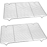 Baking Rack Cooking Rack Set of 2, P&P CHEF Stainless Steel Wire Cooling Drying Roasting Rack, Fits Half Sheet Cookie Pans, R