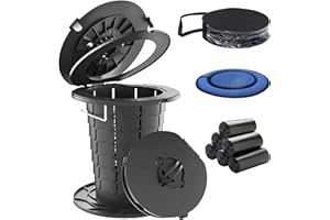 LOCYOP 折りたたみ簡易トイレ 女性用 子供用 ポータブルトイレ 携帯トイレ 耐荷重150kg 便座一体型 アウトドア トラベルトイレ ゴミ袋６個付き 収納バッグ 低反発クッション付き 災害用 防災グッズ 7.5-35CM 高さ調整可能 多機能ト