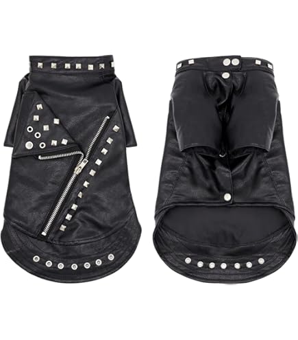 Amazon | ペット 犬服 ライダースジャケット 革ジャン風 レザー調