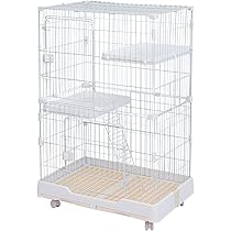 Shinyever 猫 ケージ キャットケージ 猫ケージ ペットケージ 2段 猫 Amazon.co.jp: Shinyever 猫 ケージ 2段 大型 キャットケージ 長