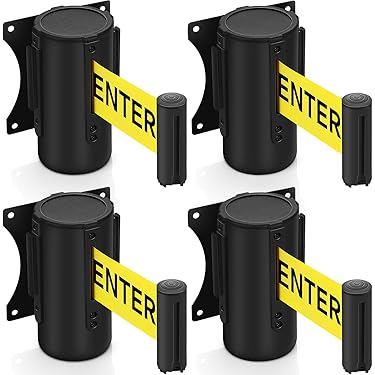 Uxcell Fixed Wall Mount Retractable Belt Barrier Fixed Crowd Control Retractable Belts For Queue Retail Stores Stadium Silver Orange 9 84 Ft - View #2