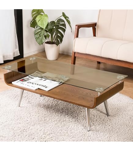 Amazon.co.jp: AZUMAYA オーバルテーブル LE-454WAL : ホーム＆キッチン