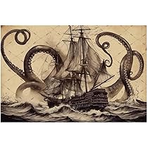☘️【匿名配送・送料無料】　アートオブメーキャップ　ケヴィン・オークイン　初版 Amazon.co.jp: EMOHAT クラーケンの伝説 メタル ブリキ看板