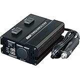 メルテック 車載用 DCDCコンバーター デコデコ 静音タイプ 3way(USB&コンセント&アクセサリーソケット) DC24V コンセント2口150W USB2口4A DC12V1口60W Meltec HDC-150