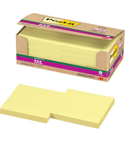 Amazon.co.jp: 3M ポストイット 付箋 細い イエロー 75×25mm 100枚×20