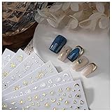 ネイルシール 6個セット 星月 ゴールド シルバー ネイル用 ボヘミアン風 押し花 トーテム 可愛い ネイルパーツ ネイルアート ジュエリーパーツ 手作り 手芸 ハンドメイド ジュエリーパーツ ファッション アクセサリー