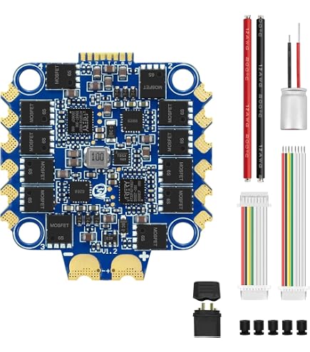 JHEMCU GHF405AIO-HD Betaflight F405 OSD contrôleur de vol avec 40A ESC PWM Dshot600 2-6S pour cure-dents RC Drone de course FPV