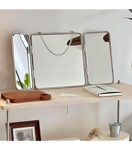 Amazon.co.jp: 卓上三面鏡 メイクアップミラー 折り畳みミラー プロ