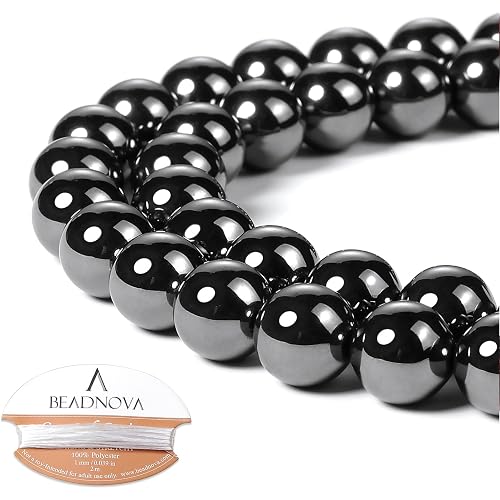 BEADNOVA 4-10mm Gemstone Round Loose Beads for Jewelry Making