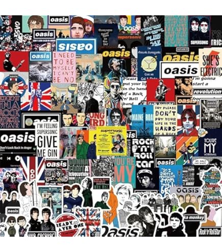 Amazon.co.jp: 防水ステッカーセット 2/4/6枚 OASIS オアシス バンド