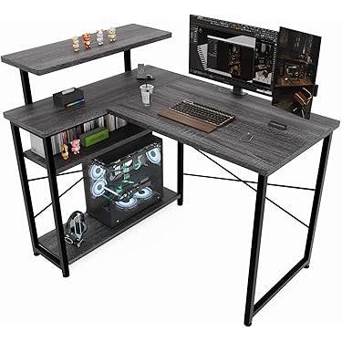 Amazonで購入のデスク（机） Amazon | ZXD pcデスク ラック付き 幅80cm×奥行50cm パソコン