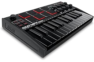 AKAI Professional MPK Mini MK3-25 Key USB MIDI Keyboard Controller With 8 Backlit Drum Pads, 8 Knobs and Music Production Software included (Black)