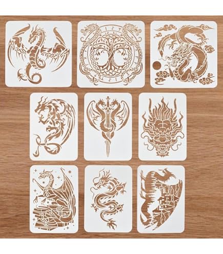 Amazon.co.jp: A4厚紙 ステンシルシート 龍 竜 ドラゴン 【new