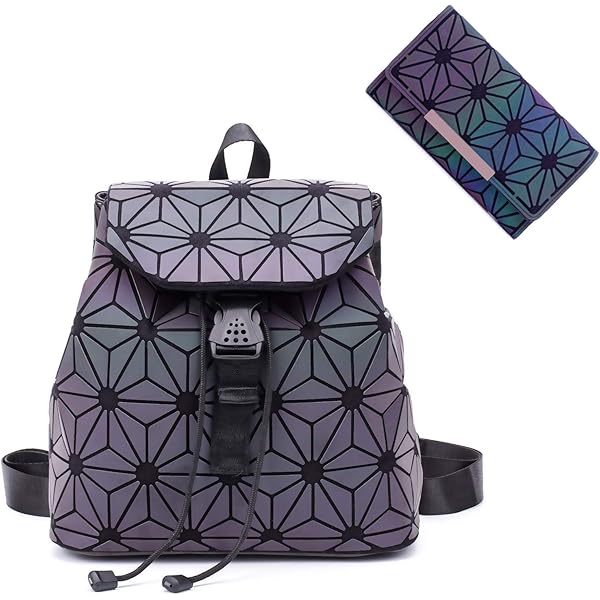 Geometric Backpack Luminous Backpacks Holographic Reflective Bag