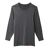 [グンゼ] インナーシャツ ホットマジック スーパーストレッチ 凄く暖か ロング クルーネック MH0708 メンズ New ブラックモク L