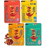 台湾 DOGA 旨辛 クリスプチリ 全4種 4袋【ハラペーニョ風味・四川花椒ホアジャオ風味・クミン風味・トムヤムクン風味】グリーンピーススナック 唐辛子チップス スナック 唐辛子スナック 辛党 激辛 ドガ 激辛お菓子 おつまみ GOSオリジナル