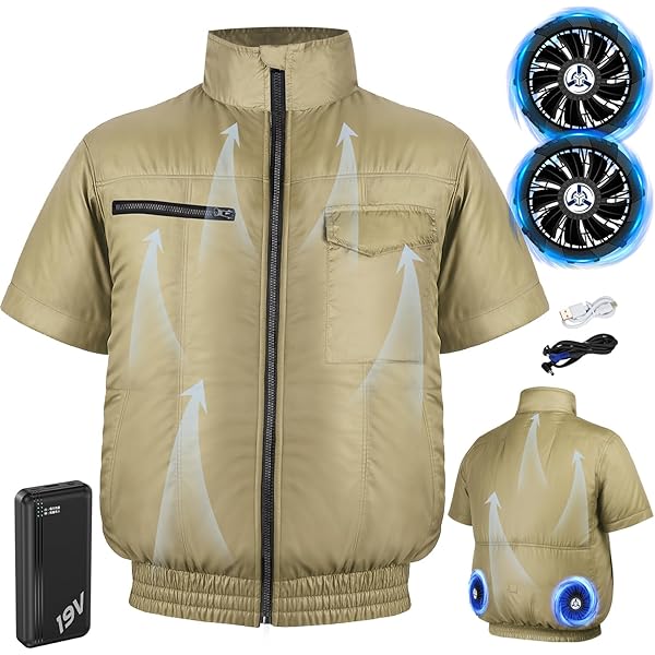 Amazon.co.jp: [LiuYuill] 空調作業服 ファン付き半袖