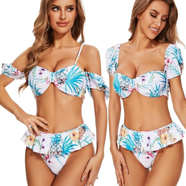 tothesea   [shorekulani]パフスリーブフラワービキニ 楽天市場】≪再入荷≫ツイストパフスリーブフラワービキニ