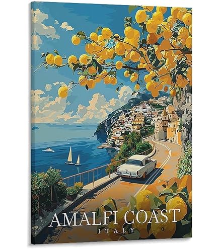 Amazon.co.jp: イタリア アマルフィ海岸 壁アート 装飾 ヴィンテージ